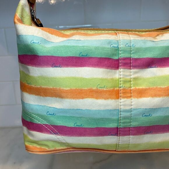 Coach Y2K Hampton Pastels Watercolor Stripe Hobo Shoulder Bag - Picture 5 of 16